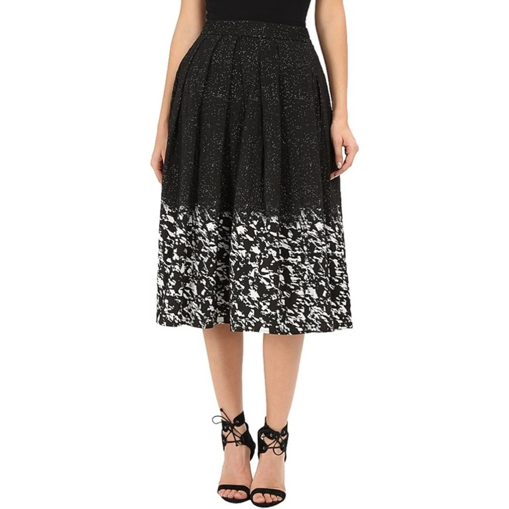 CATHERINE MALANDRINO | 🎄ronnie a-line speckled midi skirt noir/blanc | size 4